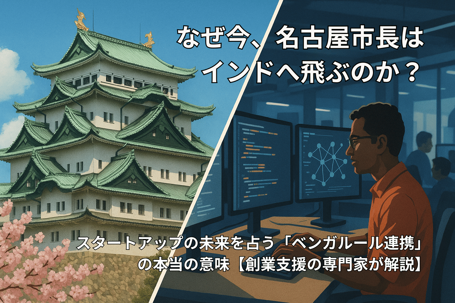 なぜ今、名古屋市長はインドへ飛ぶのか?スタートアップの未来を占う「ベンガルール連携」の本当の意味【創業支援の専門家が解説】 名古屋市とインドのベンガルールとの連携が、スタートアップの未来にどう影響するかについて解説する内容を示唆している。