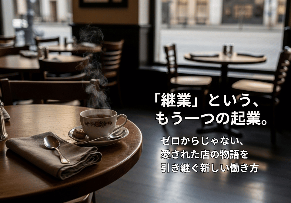 「継業」という、もう一つの起業。ゼロからじゃない、愛された店の物語を引き継ぐ新しい働き方/><figcaption style= 誰かの人生があった証、そして今も続いている温もりを暗示する写真