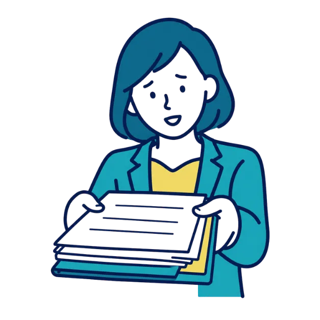 決算書作成や申告提出を相談したい女性のイラスト